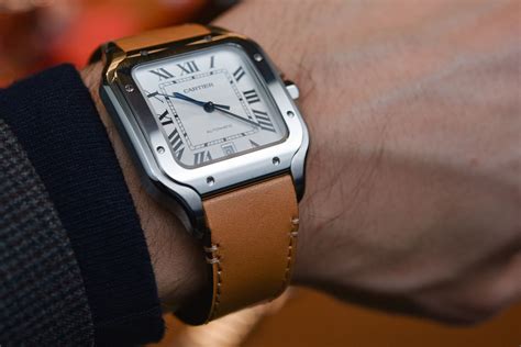 cartier santos large wrist|santos cartier watch price.